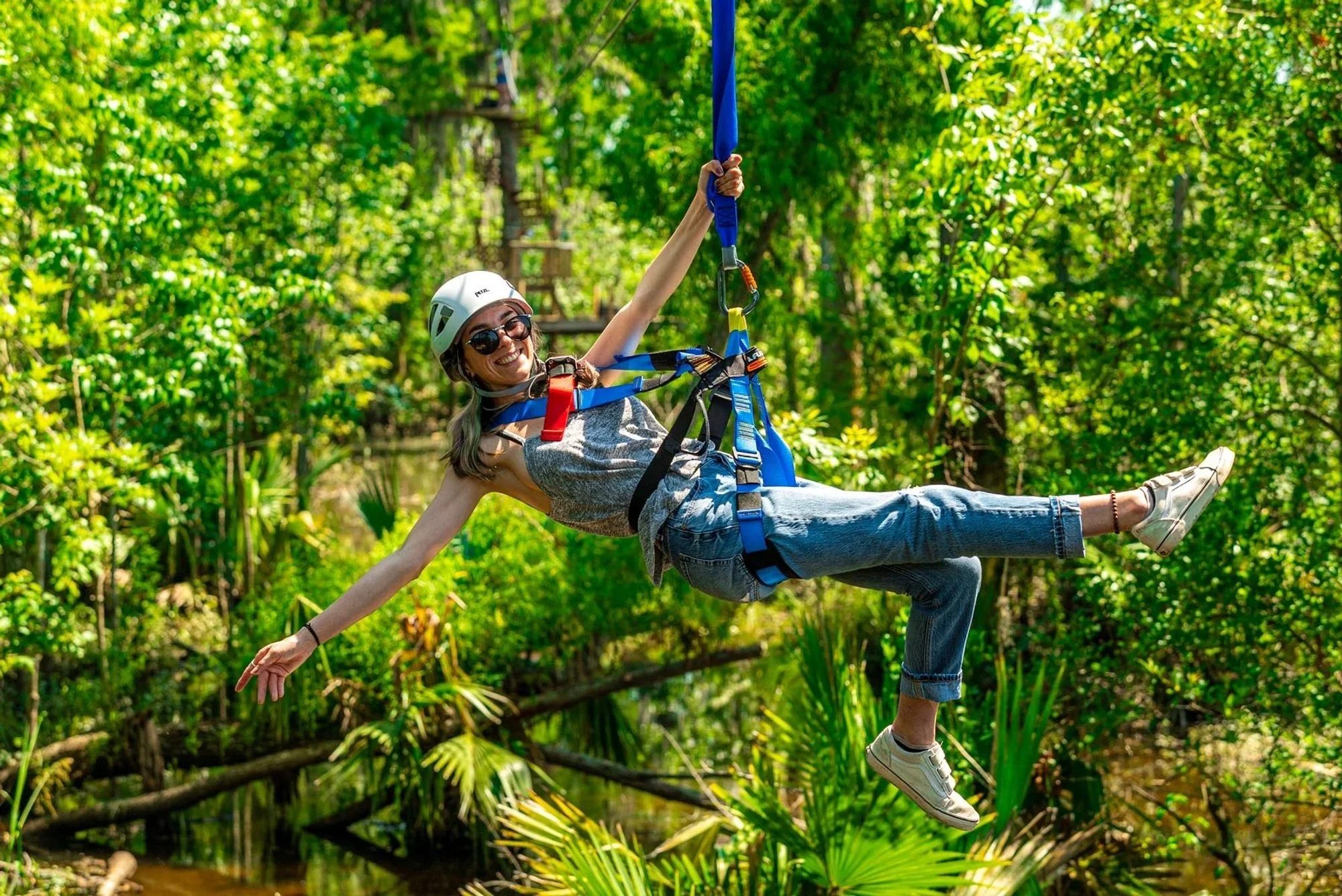 Zipline Tour With Transportation by Cajun Pride Swamp